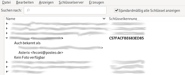 Enigmail Schluesselverwaltung